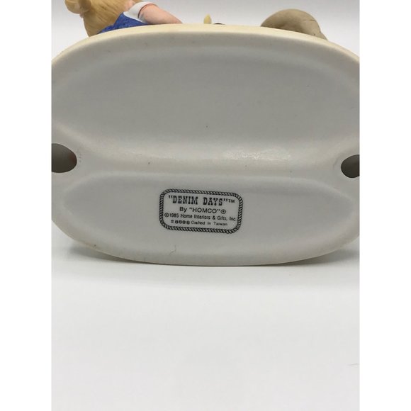 Vintage Homco 1985 Denim Days 8888 figurine Our Birdhouse Debbie & Danny - Picture 5 of 8